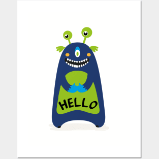 Little monster says hello Posters and Art